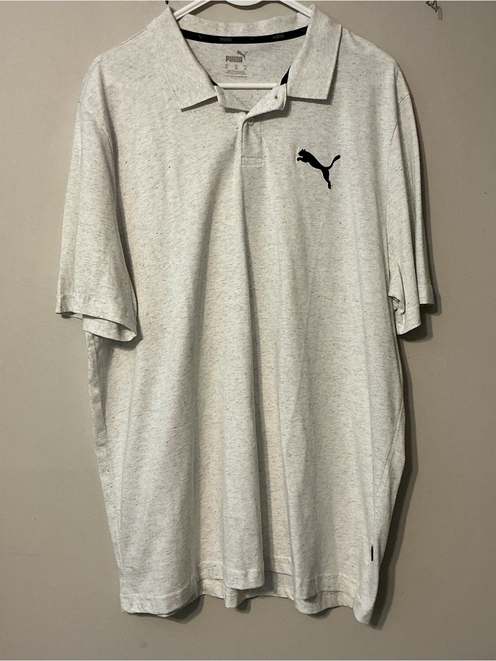 Puma Men's White Speckled Polo